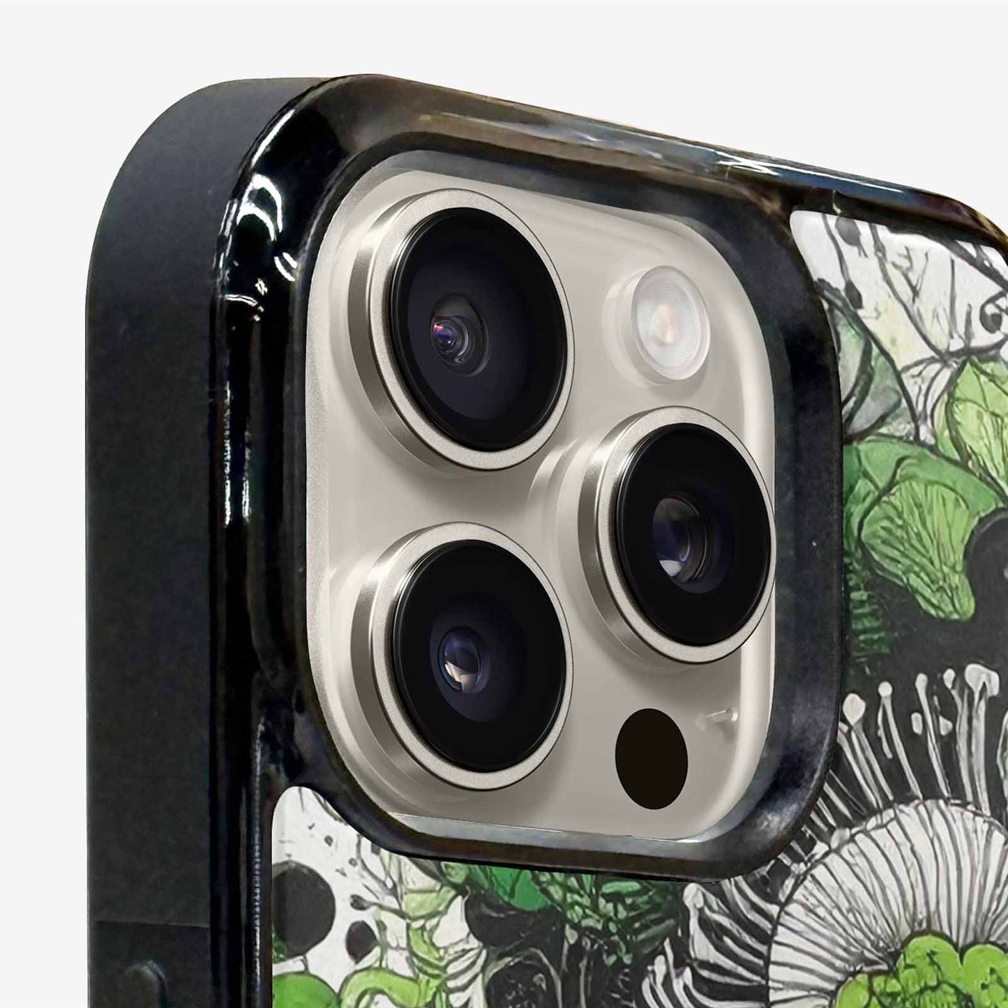 iPhone 16 Pro Case — Sea Creature Burst Black Green Ink, Customized Protective Case
