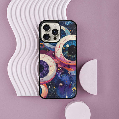 iPhone 16 Pro Max Case — Cartoon Eyeballs Galaxy Personalized Phone Cover, Custom Made Phone Cover