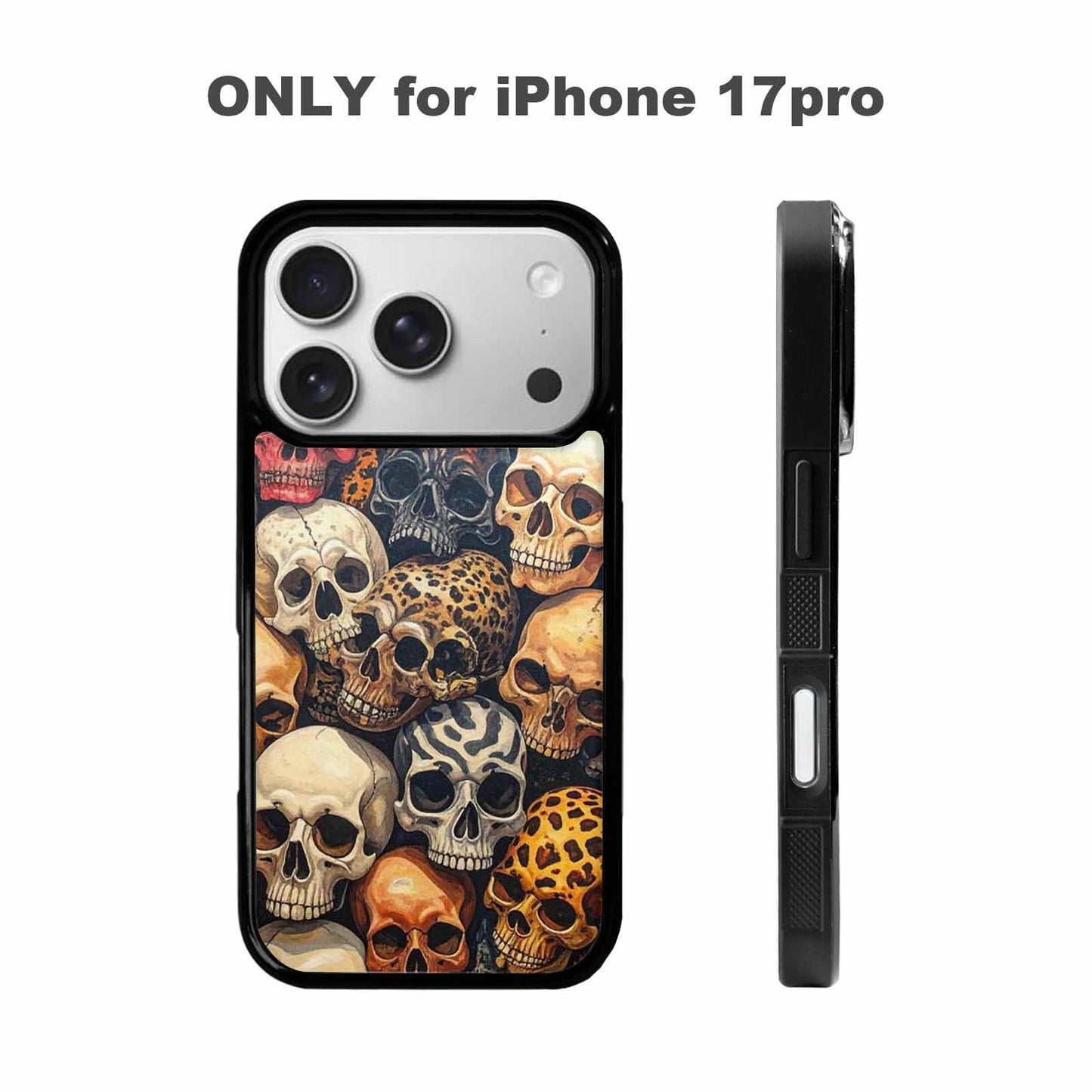 iPhone 17 Pro Case — Skulls Pattern Hundreds Of Sma Gothic, Customized Protective Case