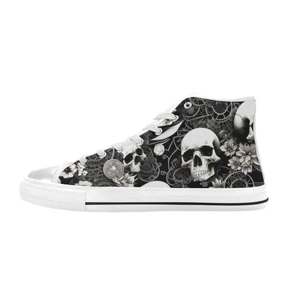 WOMEN'S Skulls Love High Top Canvas Vibrant Chaos Shoes
