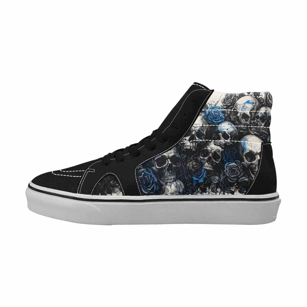 MEN'S Skull Roses High Top Canvas Melting Art Custom Sneakers