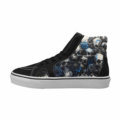 MEN'S Skull Roses High Top Canvas Melting Art Custom Sneakers