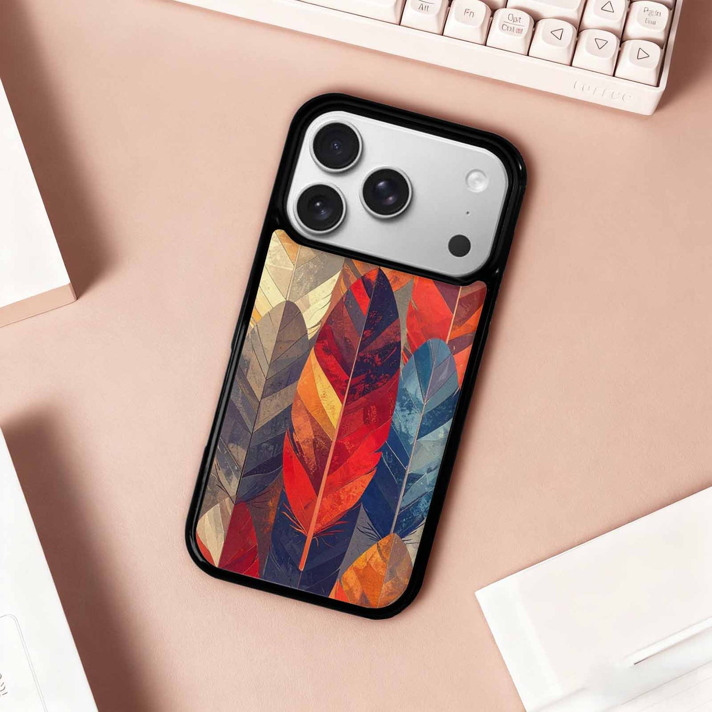 iPhone 17 Pro Case — Retro New Year Feather Retro Vintage, Custom Phone Case