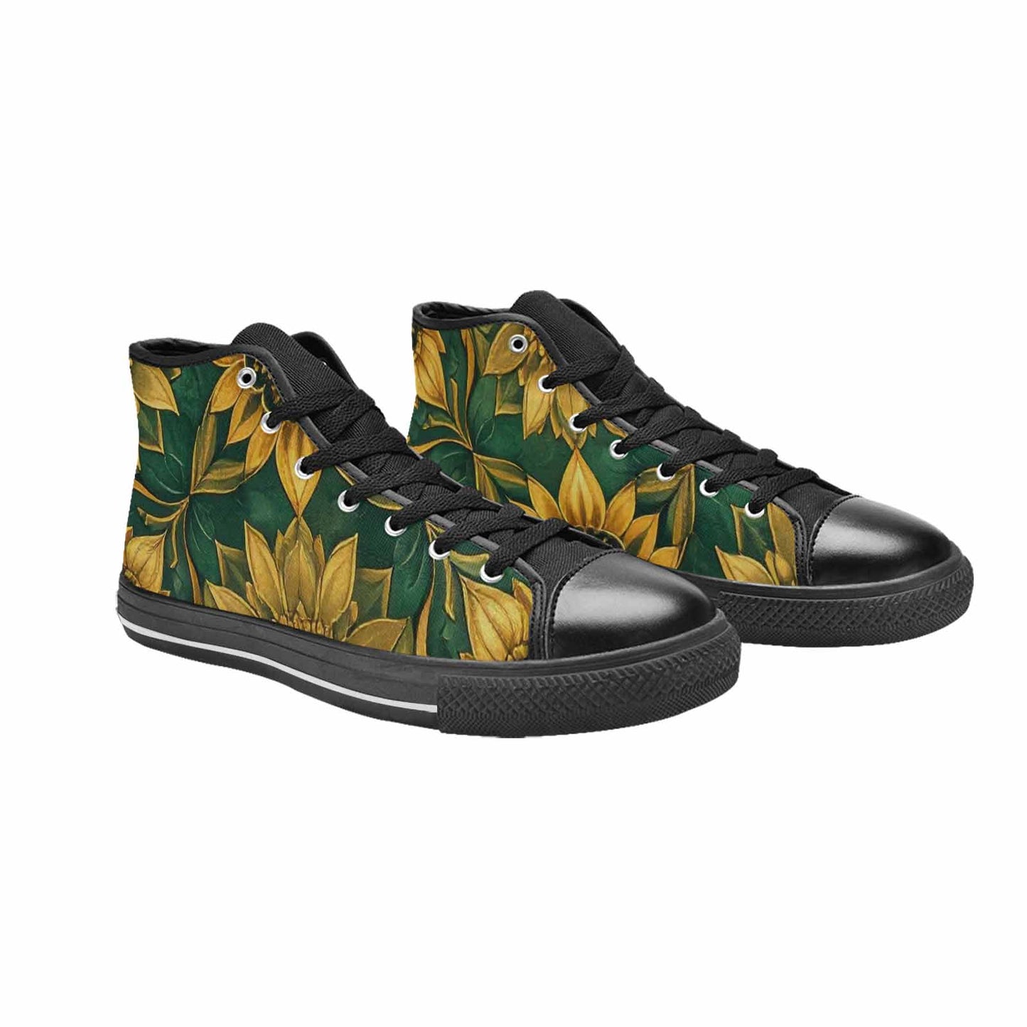MEN'S Sunflower Mandala Kaleidoscope High Top Canvas Vibrant Chaos Shoes