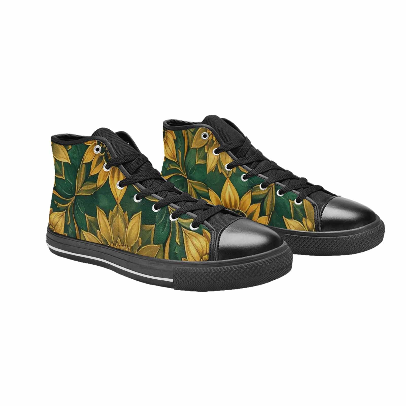 MEN'S Sunflower Mandala Kaleidoscope High Top Canvas Vibrant Chaos Shoes