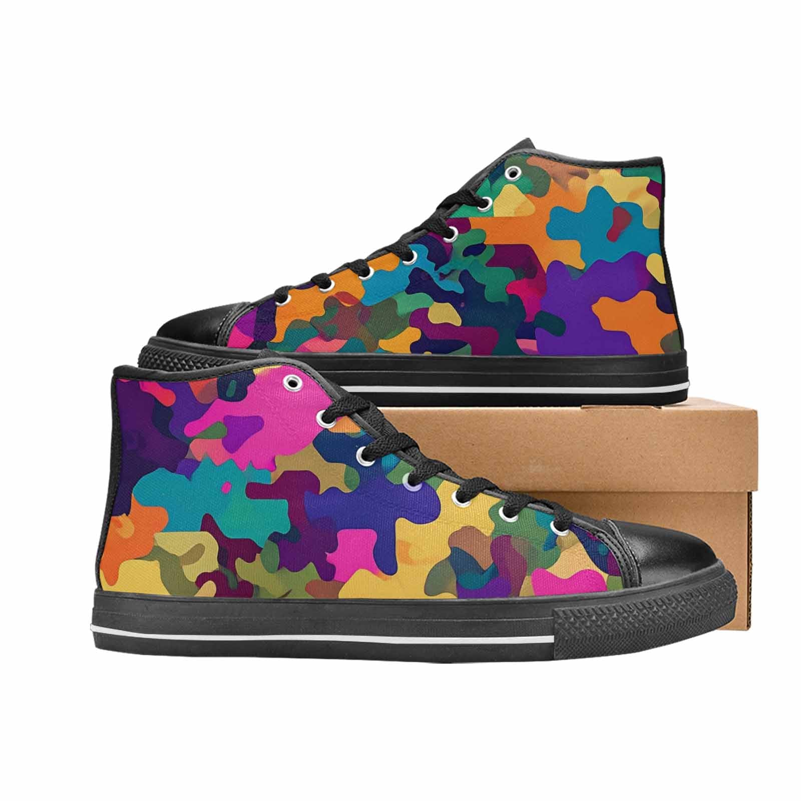 WOMEN'S Military Camouflage Blotch High Top Canvas Y2K Custom Shoes