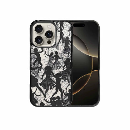 iPhone 16 Pro Case — Bold Dancing Figure Line Art Pattern, Custom Made Phone Cover