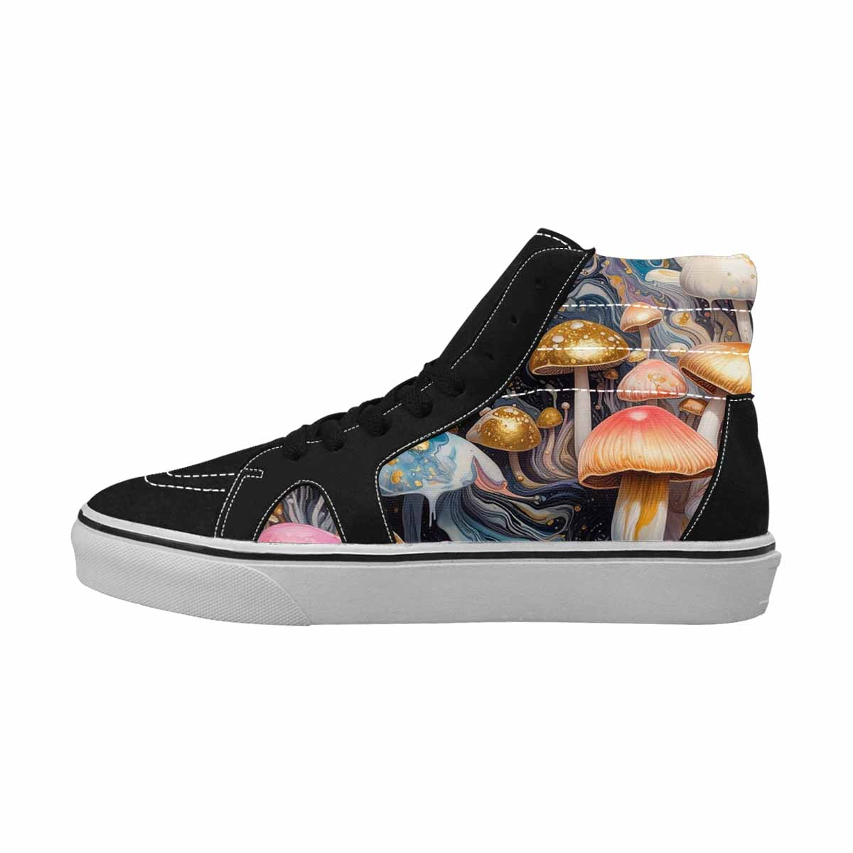 MEN'S Mushrooms High Top Canvas Neon Fantasy Custom Shoes