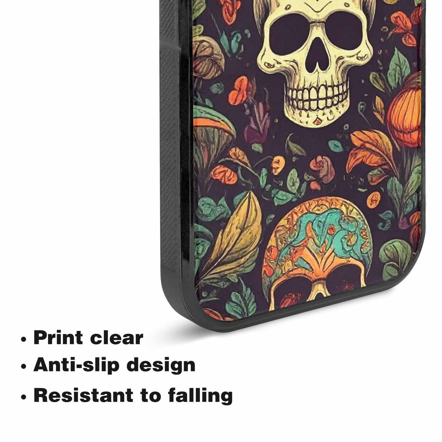 iPhone 15 Plus Case — Mushrooms And Skulls, Custom Print Case Cover