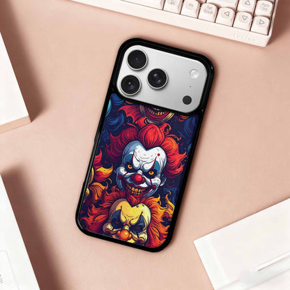 iPhone 17 Pro Case — Evil Clowns Heads Faces Overlapping Cartoon, Custom Art Phone Cover