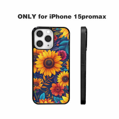 iPhone 15 Pro Max Case — Sunflower Skulls Print Custom, Personalized Phone Case