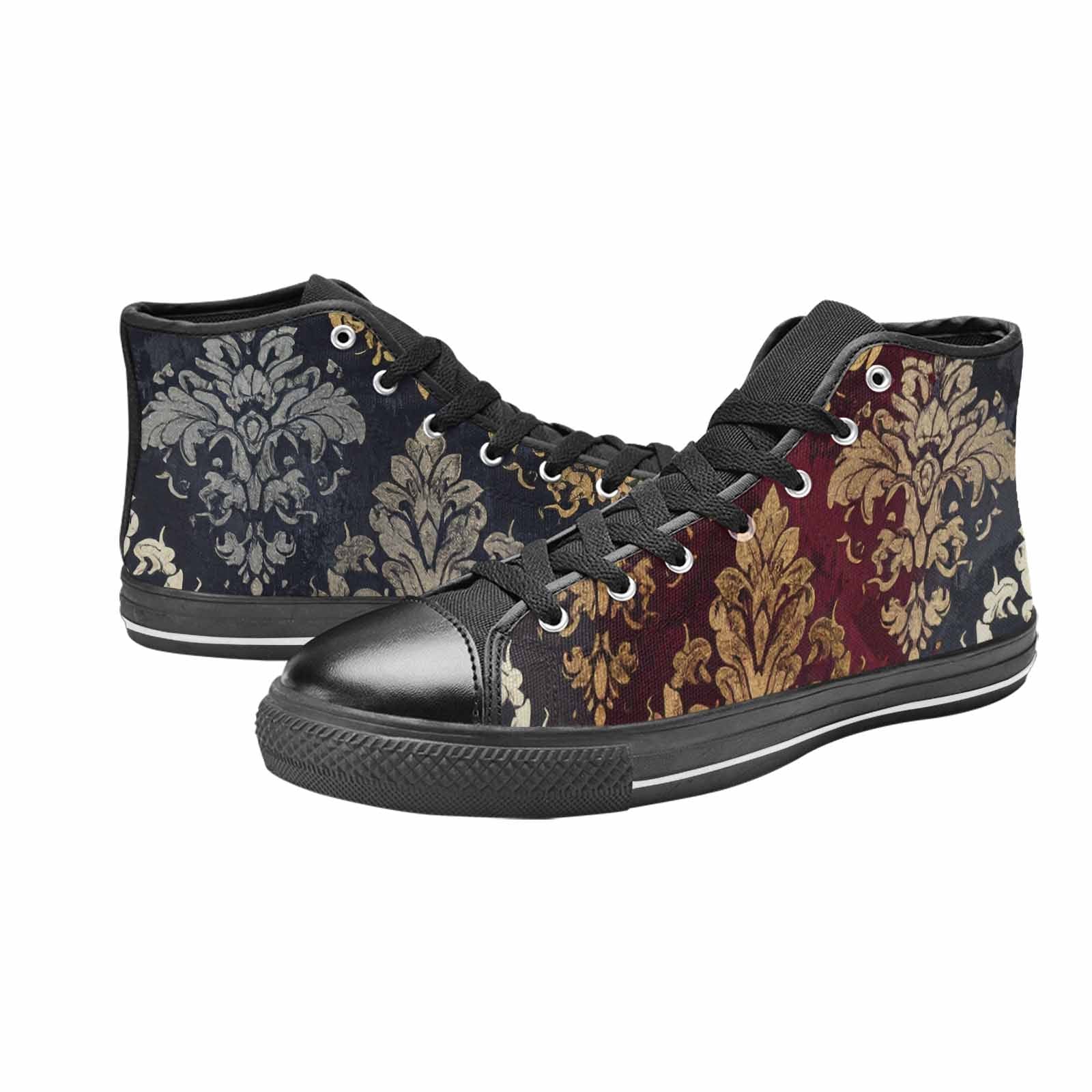 MEN'S Damask Ornamental Wallpaper High Top Canvas Dreamcore Custom Shoes