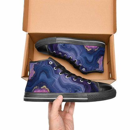 MEN'S Marble Galaxy High Top Canvas Neon Fantasy Custom Sneakers