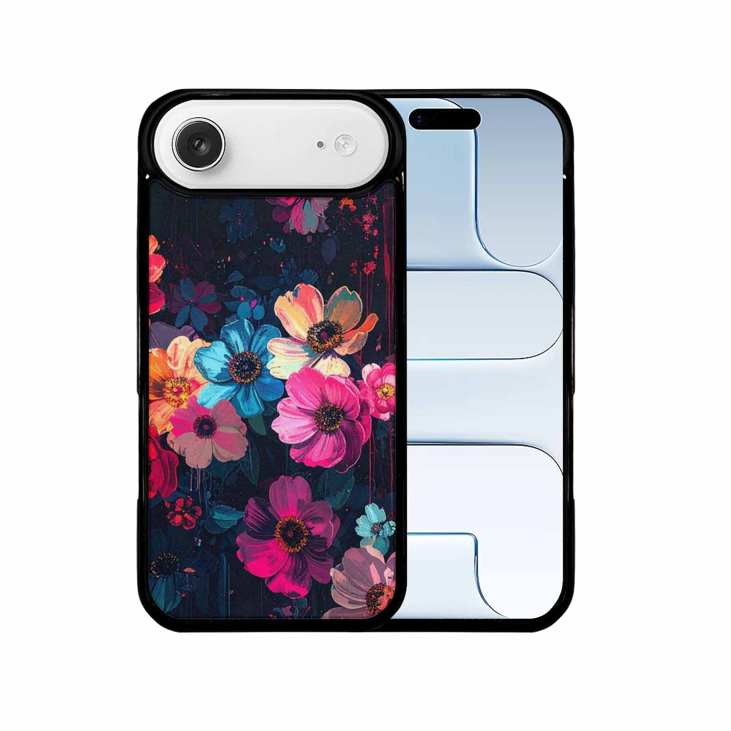 iPhone 17 Air Case — Shadowy Glitch Floral Pattern Hundreds Floral, Personalized Phone Case