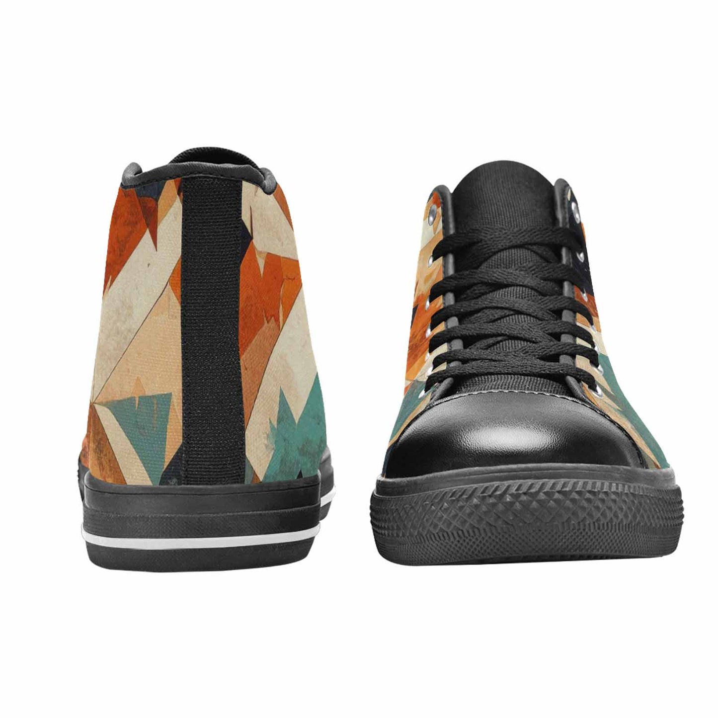 WOMEN'S Southwestern Geometric Diamond High Top Canvas Vivid Custom Shoes