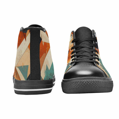 WOMEN'S Southwestern Geometric Diamond High Top Canvas Vivid Custom Shoes