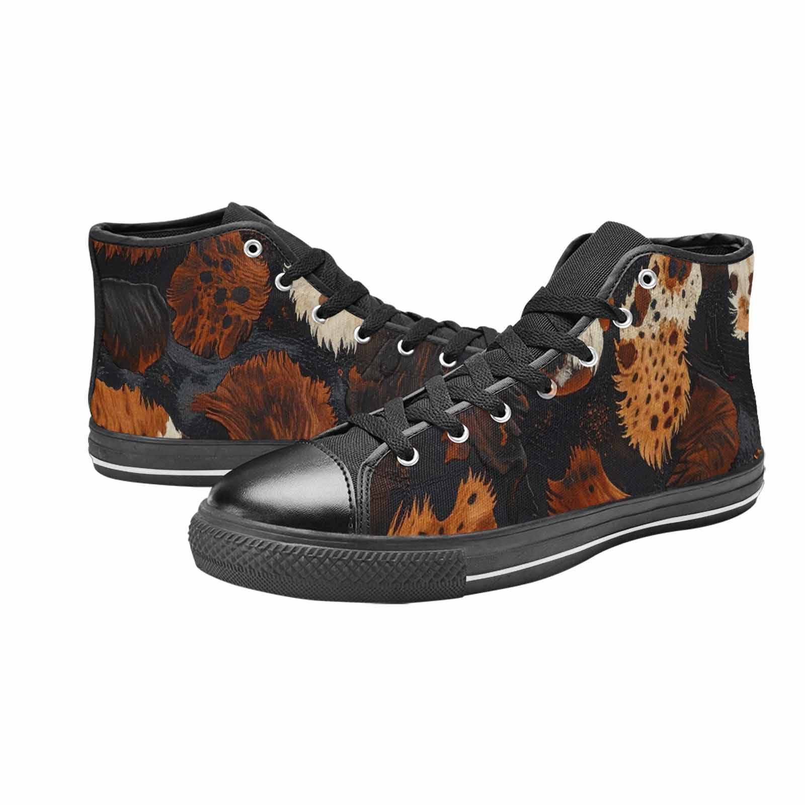 MEN'S Cow Animal Print High Top Canvas Vivid Custom Sneakers
