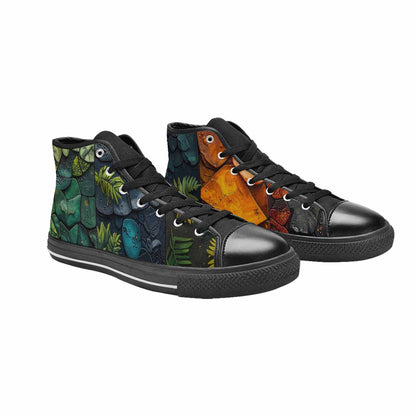 WOMEN'S Dinosaur Silhouette High Top Canvas Aesthetic Custom Shoes