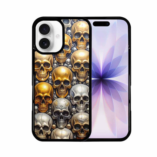 iPhone 17 Case — Skulls Metallic Chrome Small Gothic Skulls, Original Design Phone Case