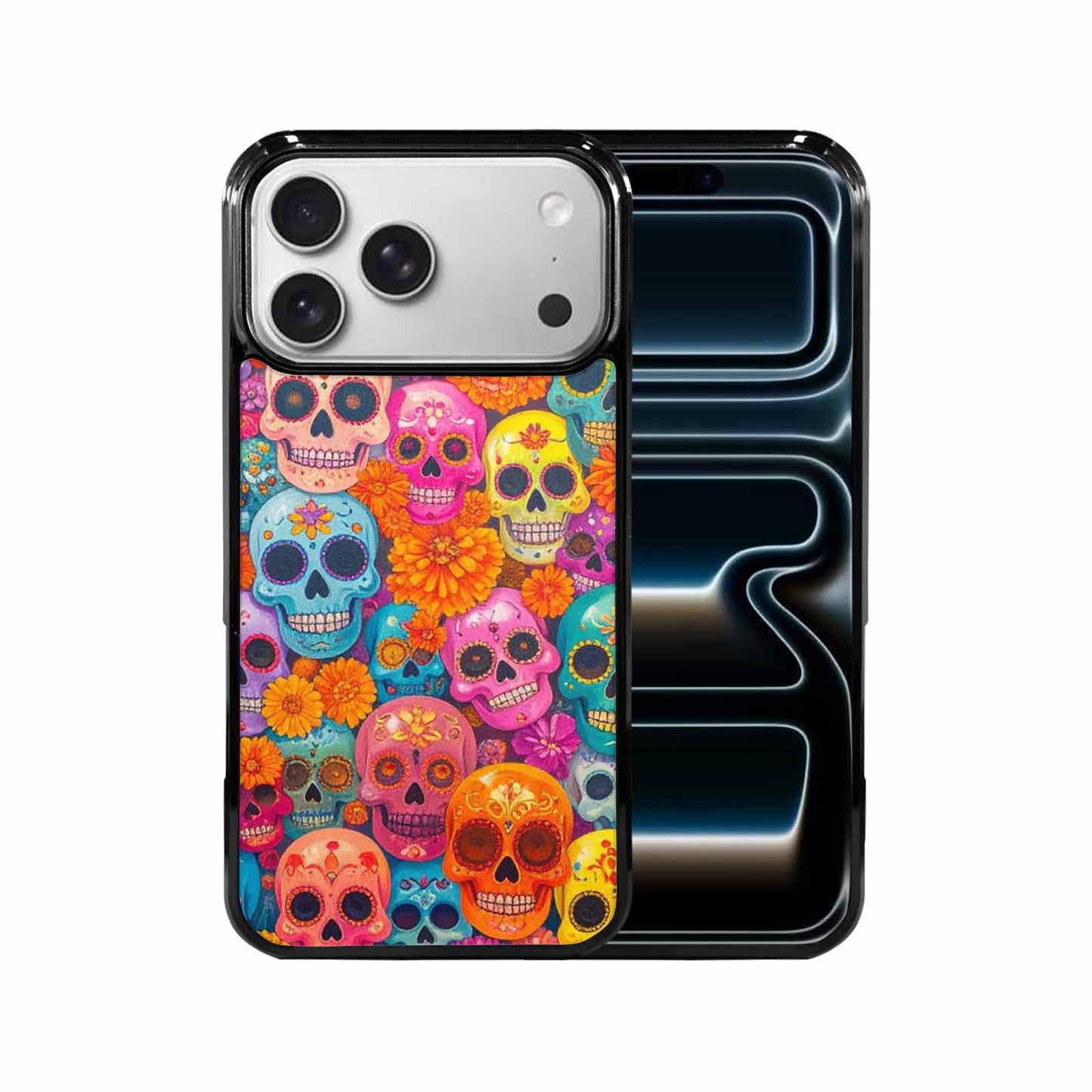 iPhone 17 Pro Max Case — Ornate Candy Color Skull Gothic Skulls, Custom Designed Case Cover