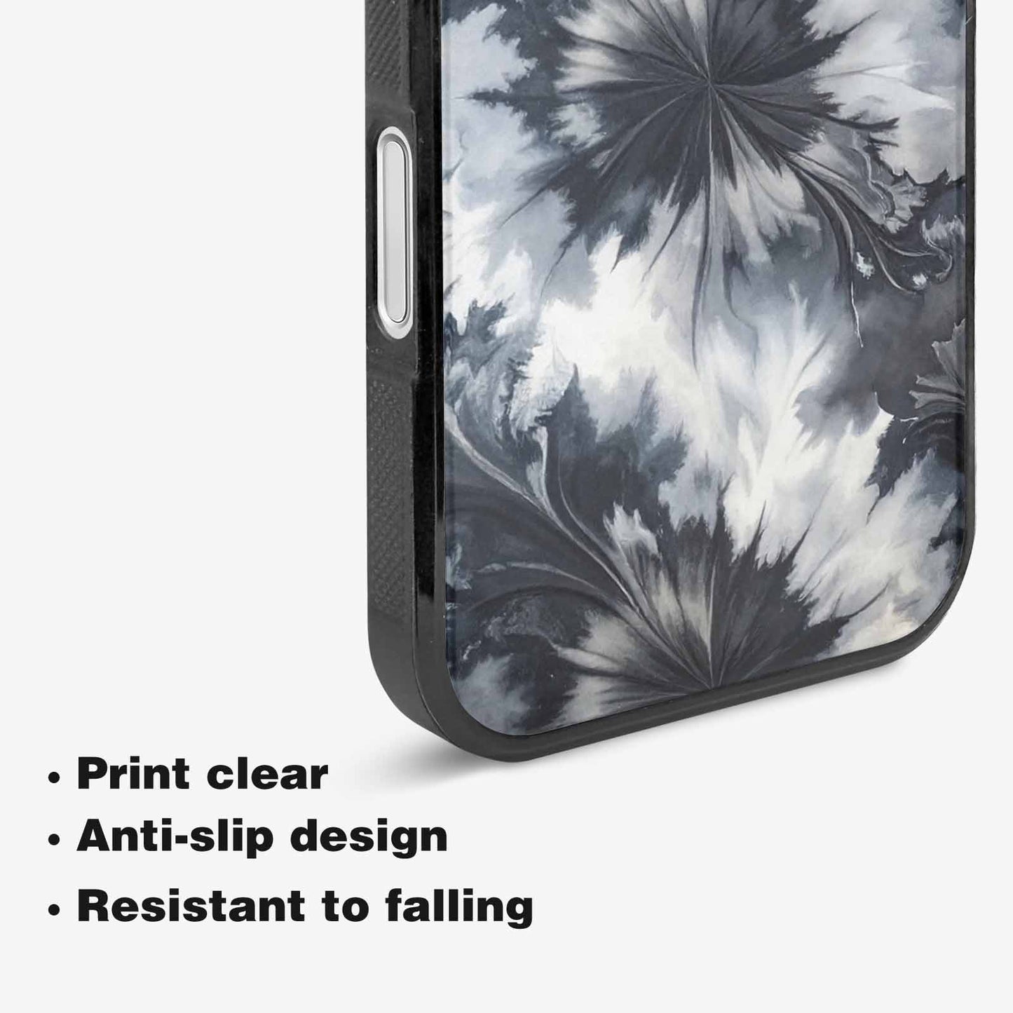 iPhone 16 Case — Tie Dye Black And Gray Blended, Custom Phone Case