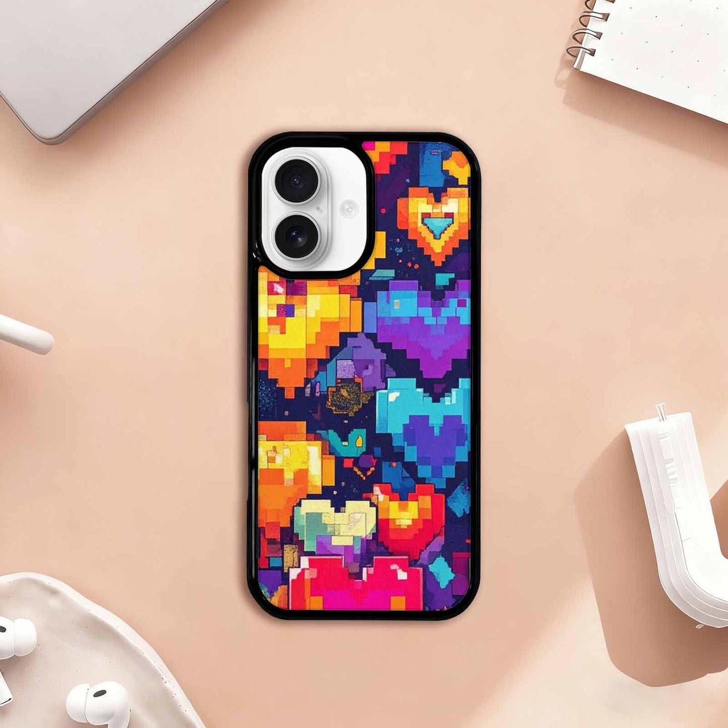 iPhone 17 Case — Pixel Art Bit Burst Original Art, Original Design Phone Case