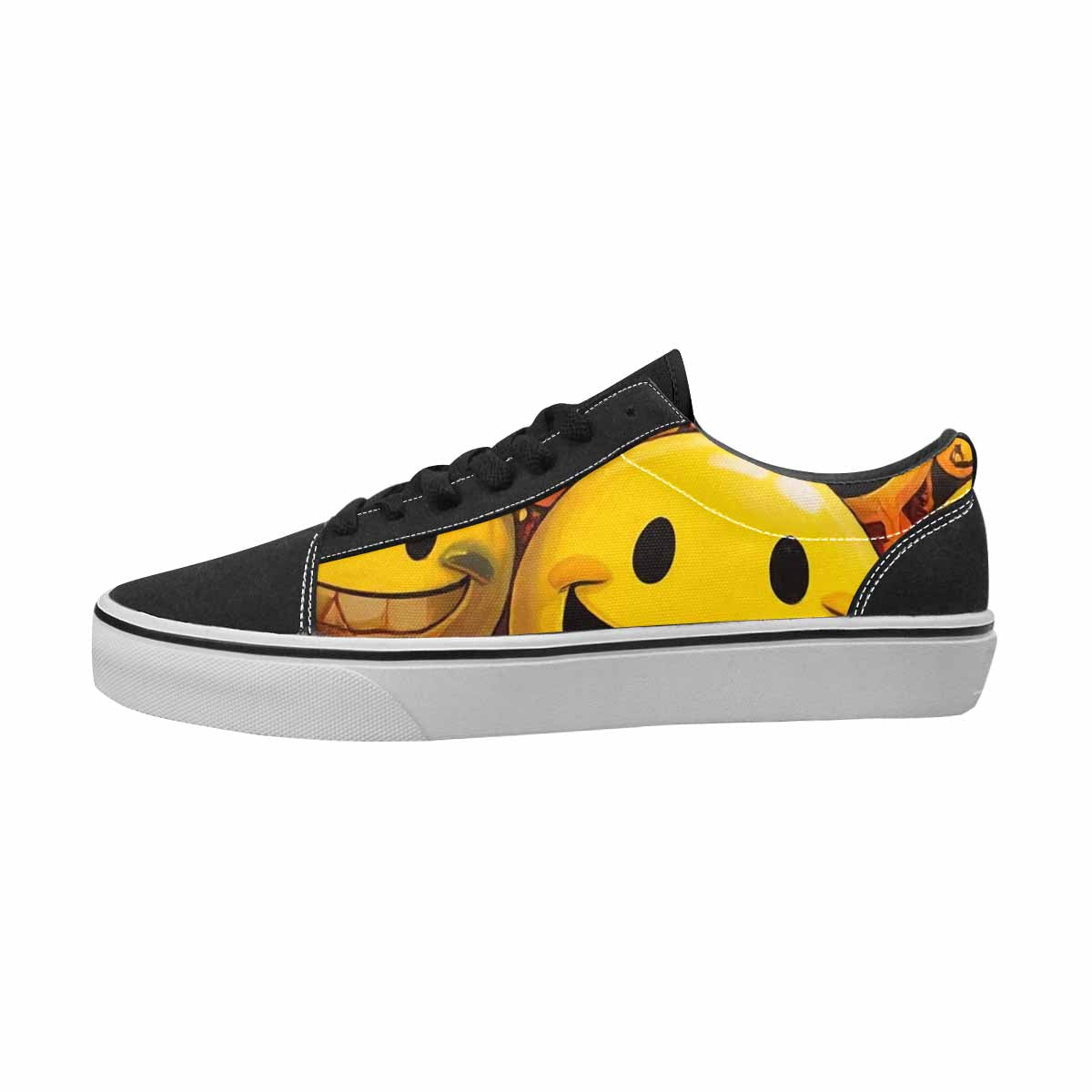 MEN'S Smiley Face Yellow Canvas Statement Wallpaper Art Original Art Sneakers