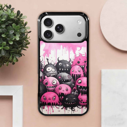 iPhone 17 Pro Max Case — Monsters (general) Black &amp; Cartoon Cute, Custom Art Phone Cover