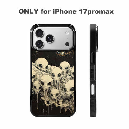 iPhone 17 Pro Max Case — Melting Aliens Pattern Alien Scifi, Custom Art Phone Cover