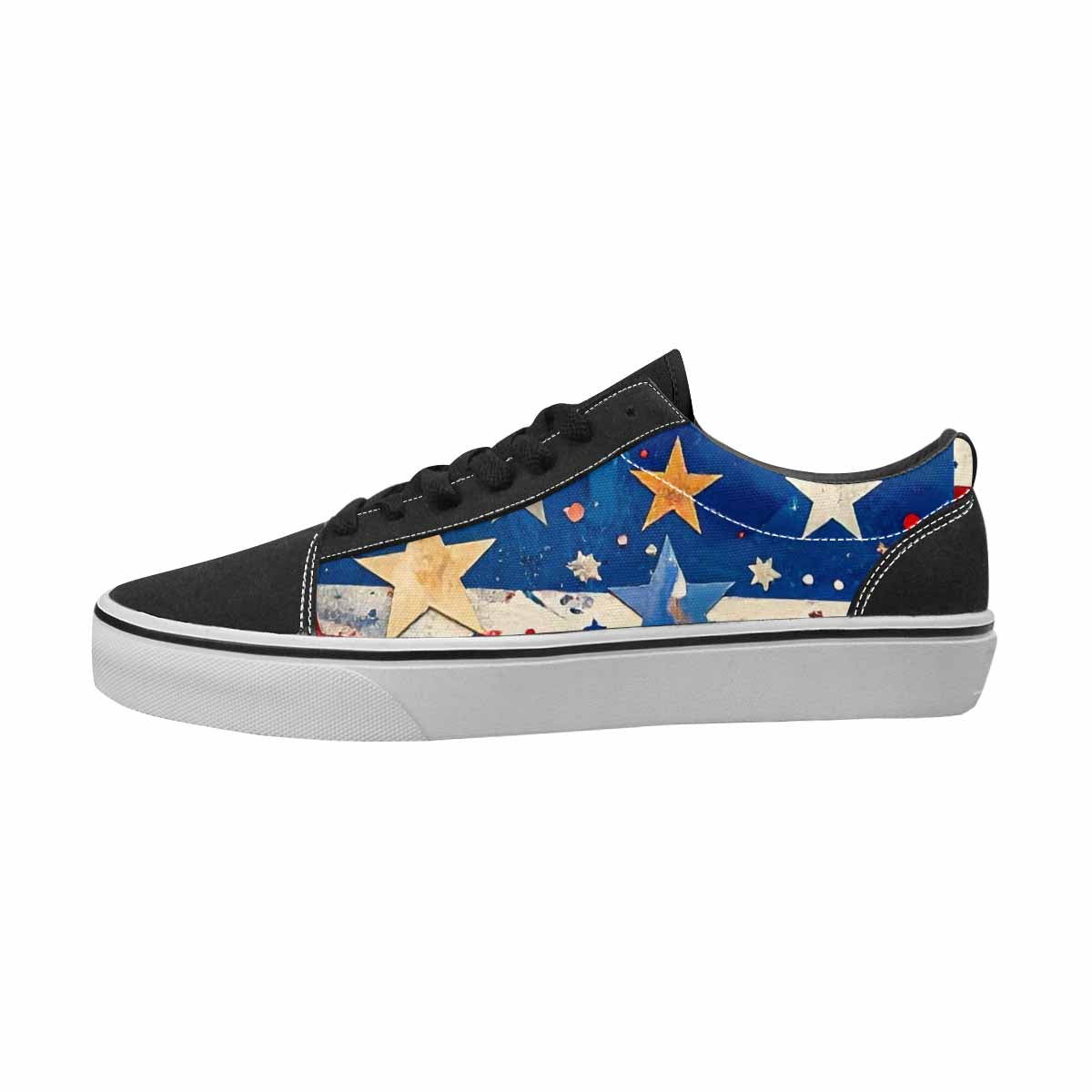 MEN'S Patriotic Canvas Unique Print Kaleidoscope Custom Art Shoes