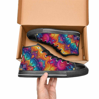 MEN'S Tie Dye Mandala High Top Canvas Grunge Shoes