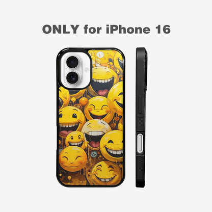 iPhone 16 Case — Melting Moon Smiley Red Splatt Pvn, Custom Art Phone Cover