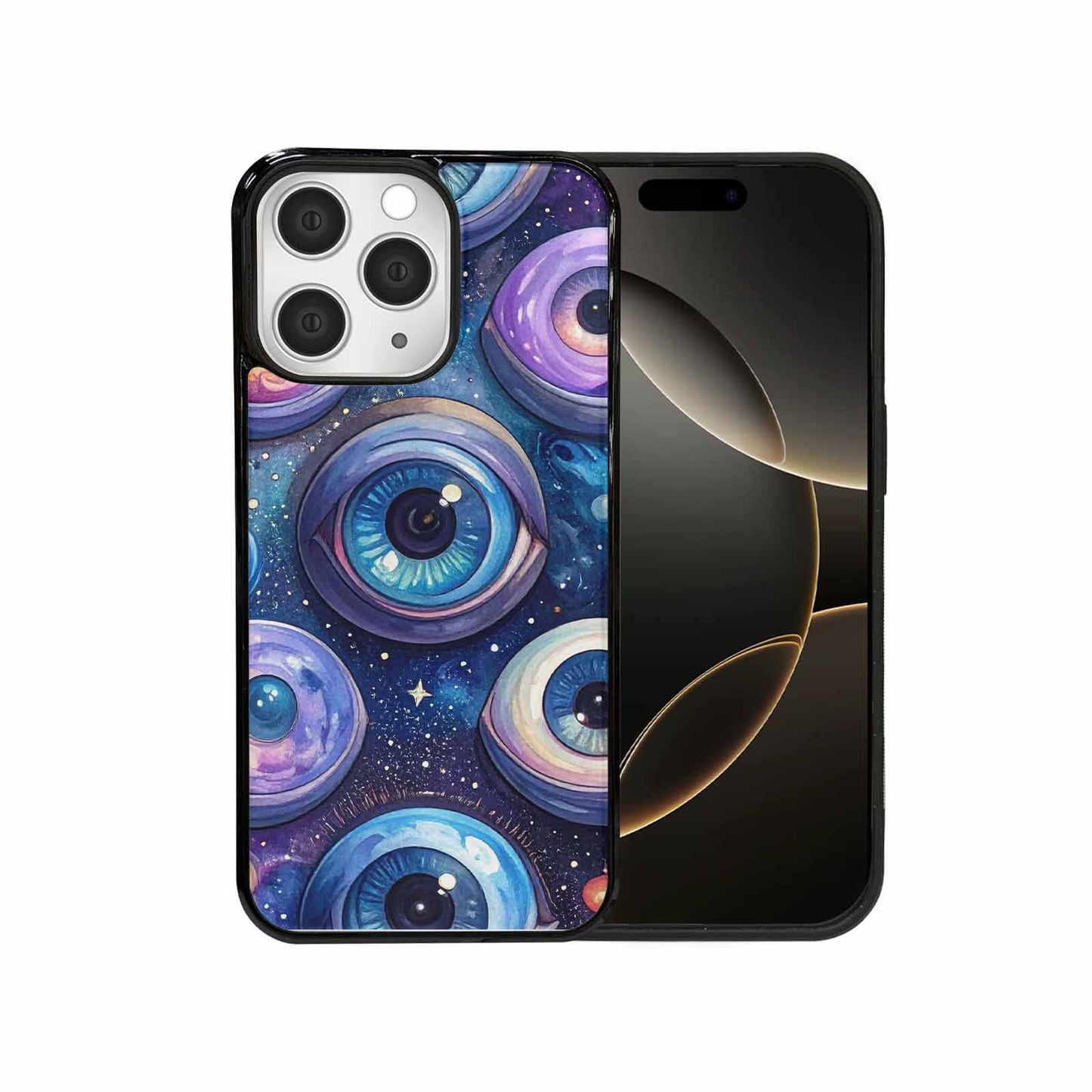iPhone 15 Pro Max Case — Cartoon Eyeballs Galaxy Personalized Phone Cover, Custom Art Phone Cover