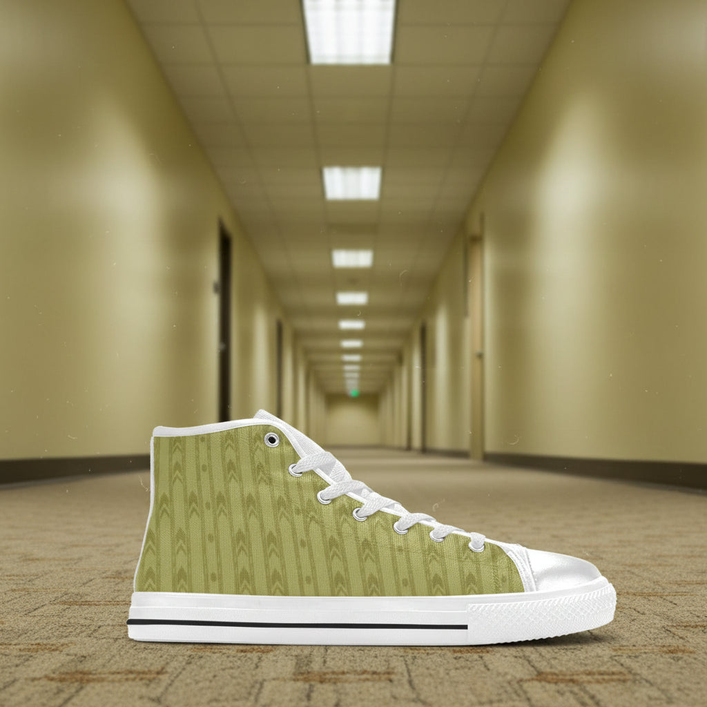 Yellow Wallpaper High-Top Sneakers | Level 0 Fashion High Top Canvas Shoes for Kid