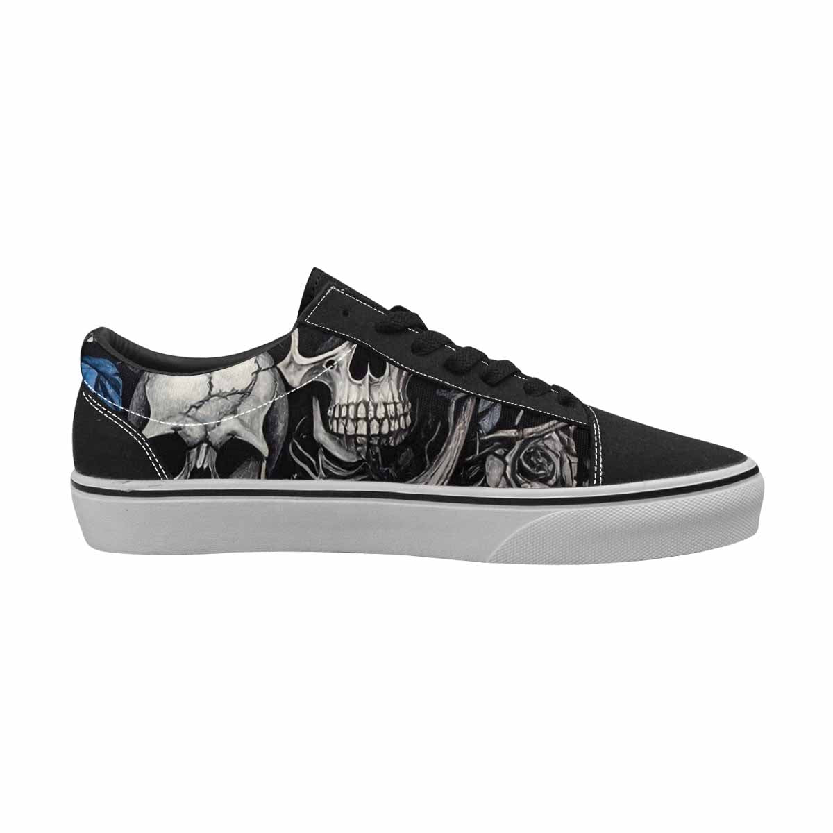 WOMEN'S Skull Roses Lace-Up Canvas Surreal Custom Shoes