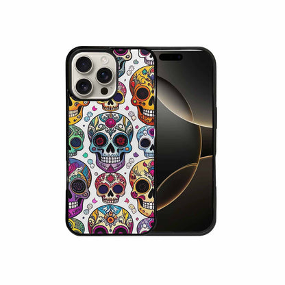 iPhone 16 Pro Max Case — Vibrant Skull Seamless, Custom Phone Case