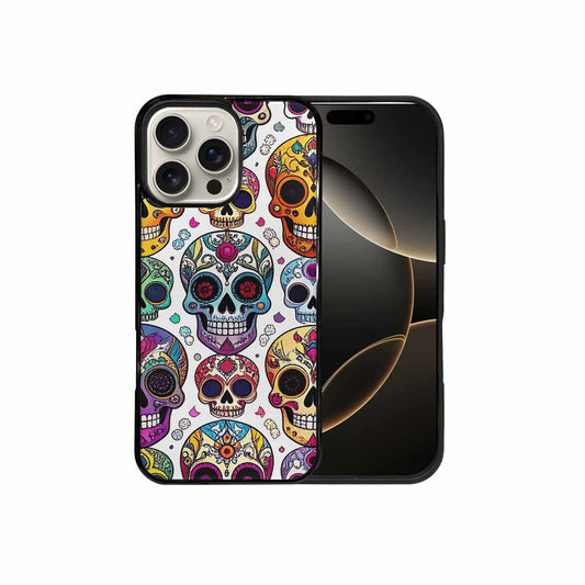 iPhone 16 Pro Max Case — Vibrant Skull Seamless, Custom Phone Case