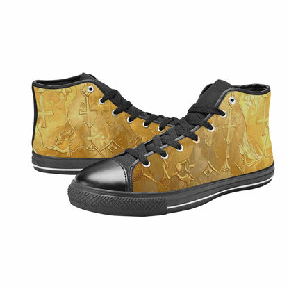 WOMEN'S Cross Faith Iconography High Top Canvas Wallpaper Art Sneakers
