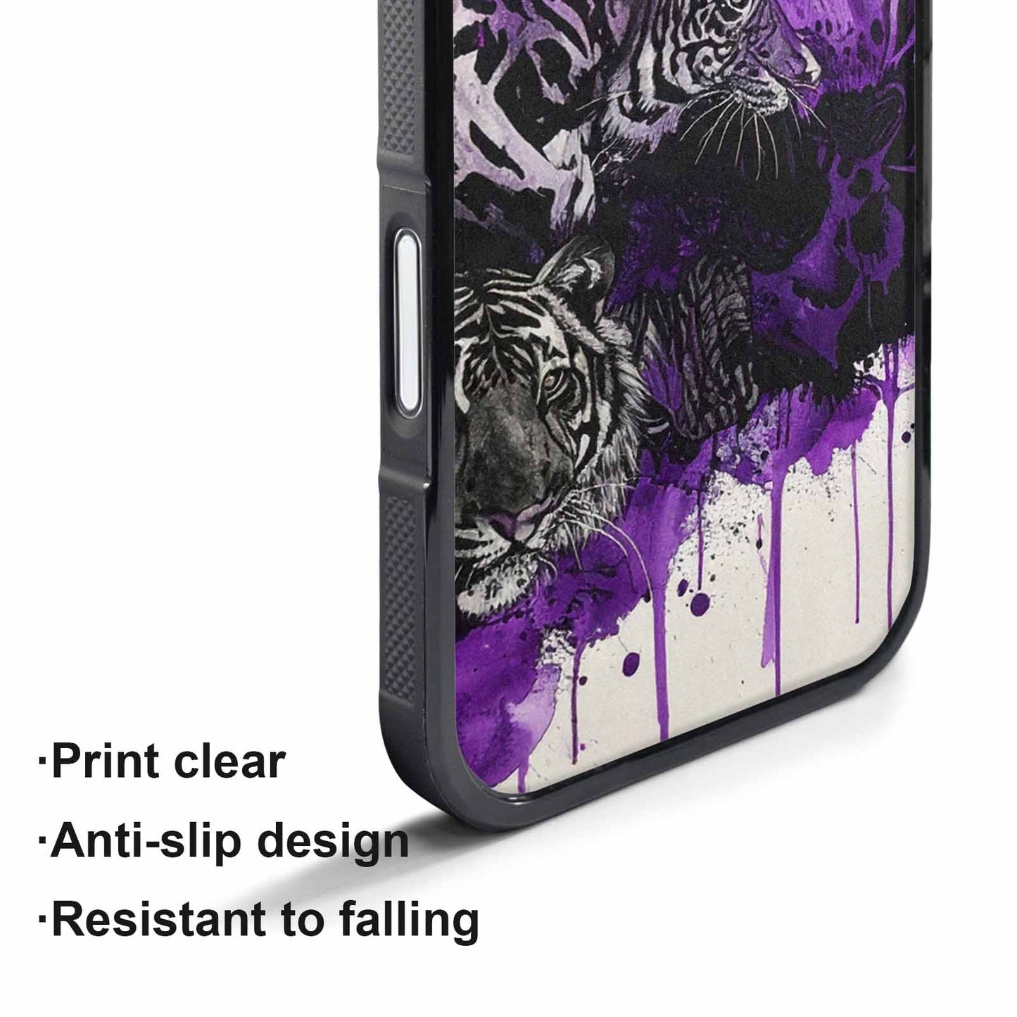 iPhone 17 Air Case — Black Purple Ink Animal Print Animal, Custom Made Phone Cover
