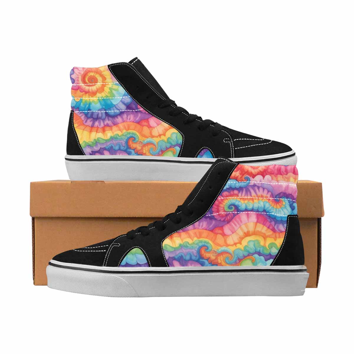 MEN'S Tie Dye High Top Canvas Artist-designed Dreamcore Custom Art Shoes