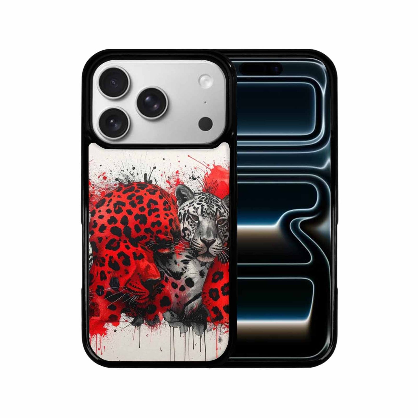 iPhone 17 Pro Case — Animal Print Black Red Ink Animal, Custom Print Case Cover