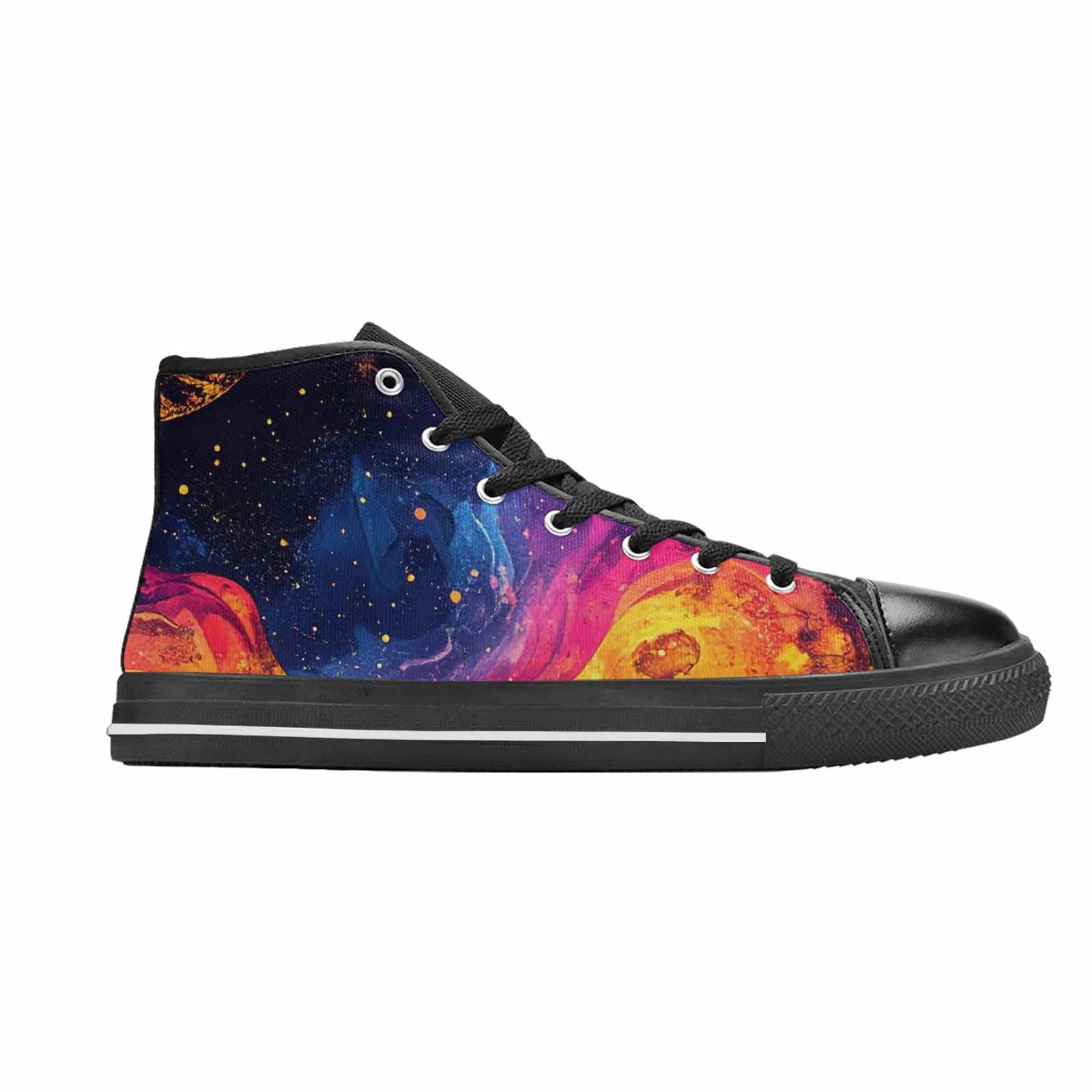 MEN'S Galaxy Snake Print High Top Canvas Vivid Sneakers