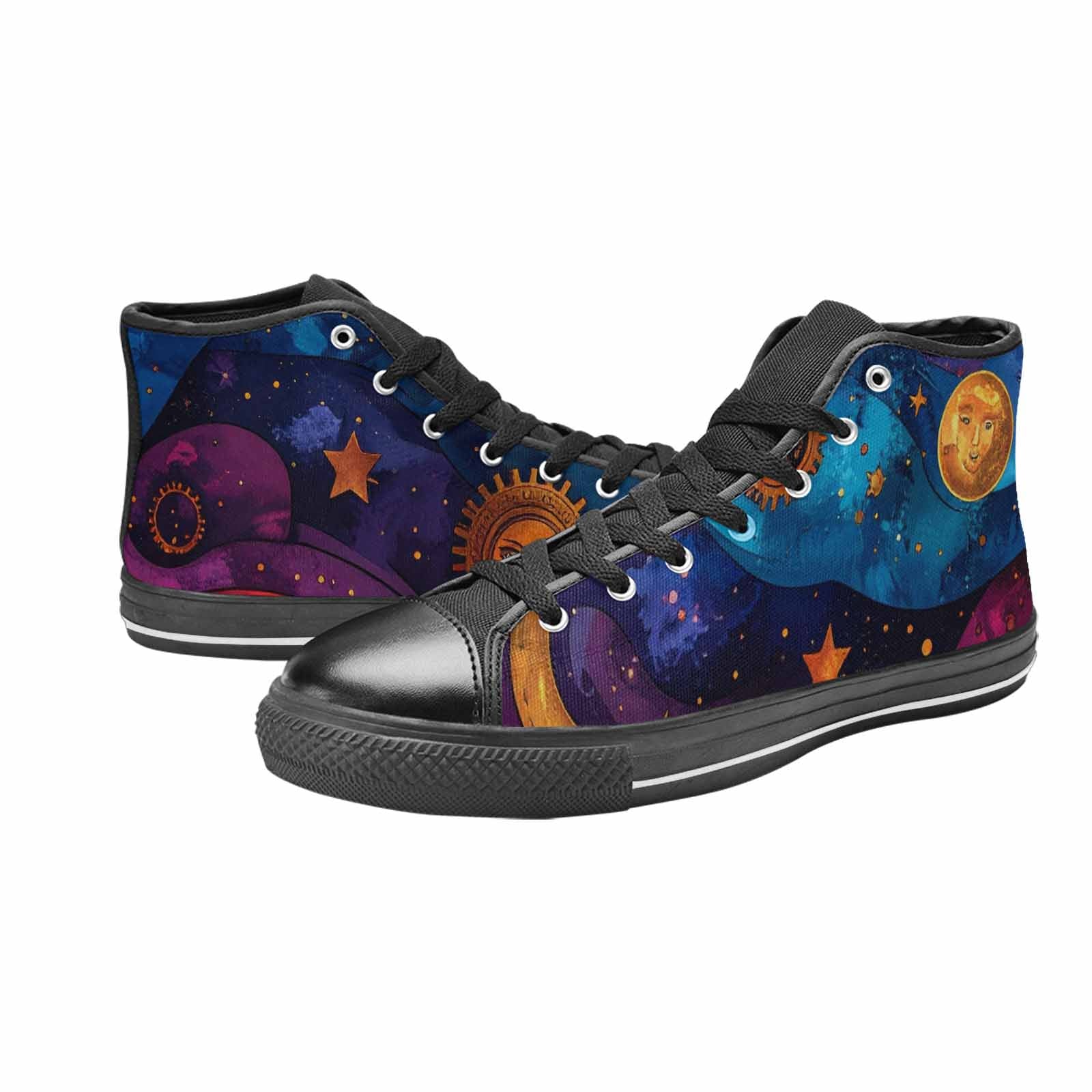 WOMEN'S Steampunk Galaxy High Top Canvas Cottagecore Custom Shoes