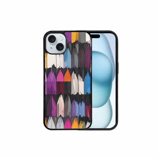 iPhone 15 Plus Case — Asexual Flag Color Theme Rainbow, Unique Phone Case Design