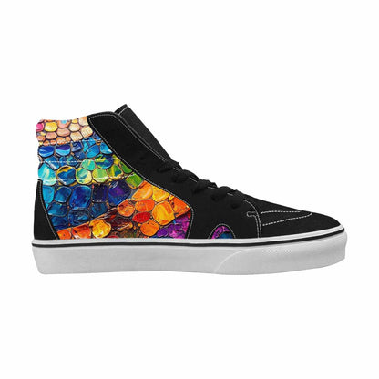 MEN'S Reptile Scale High Top Canvas Wallpaper Art Sneakers