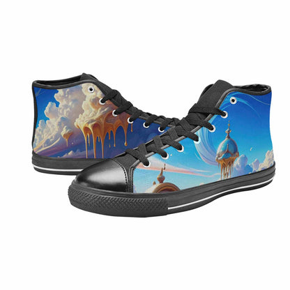 MEN'S Surrealist Desert Dreamscape High Top Canvas Y2K Custom Shoes