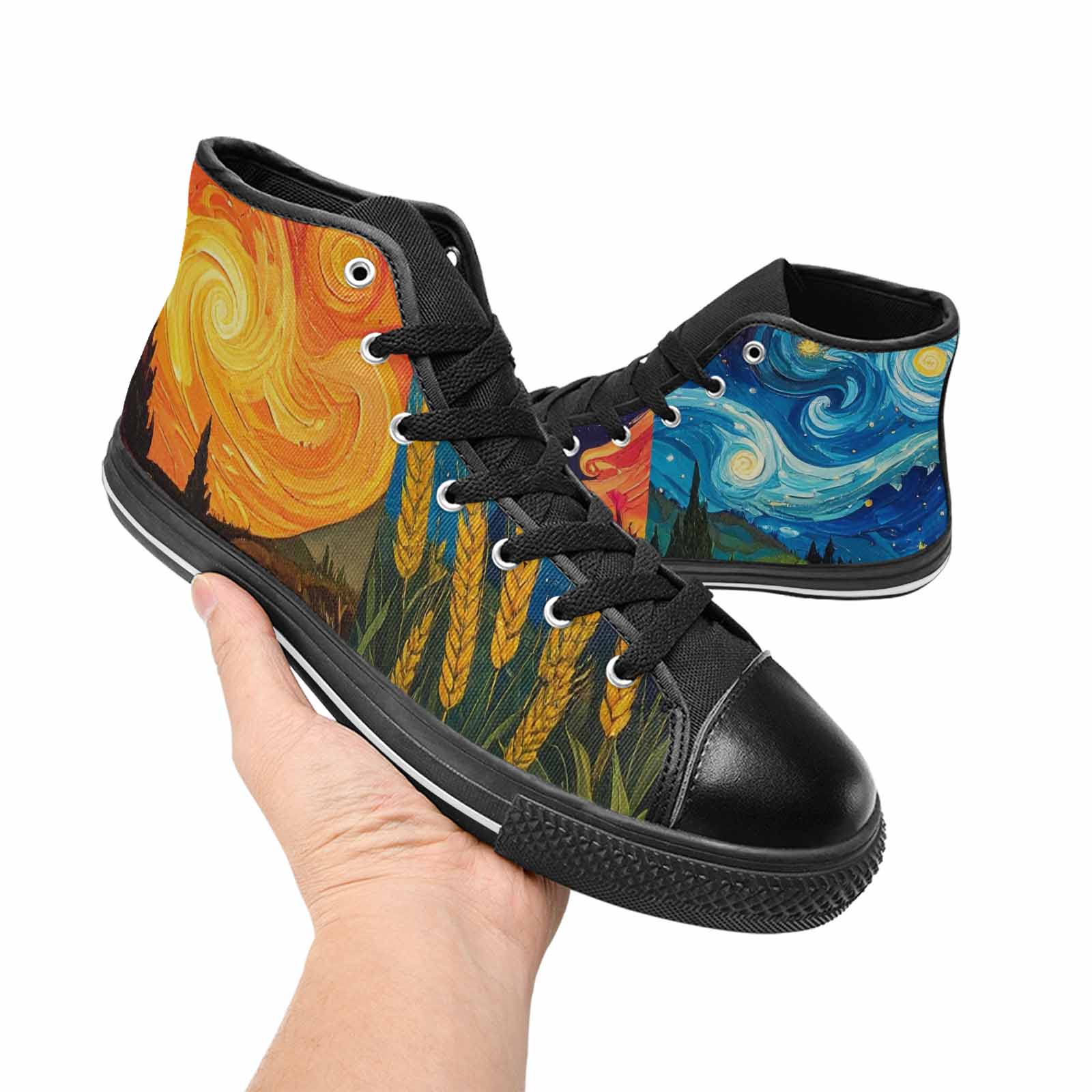 MEN'S Van Gogh-Style Swirl High Top Canvas Dreamcore Shoes
