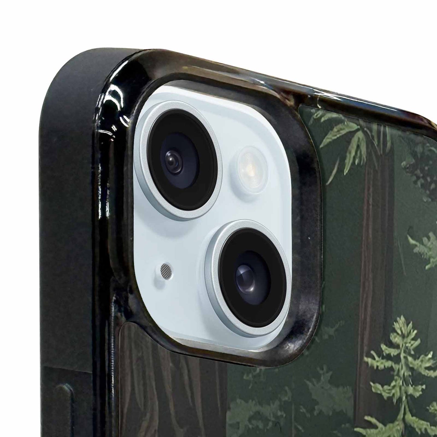 iPhone 15 Plus Case — Seamless Pattern Ancient Redwood Forest Giant, Custom Art Phone Cover