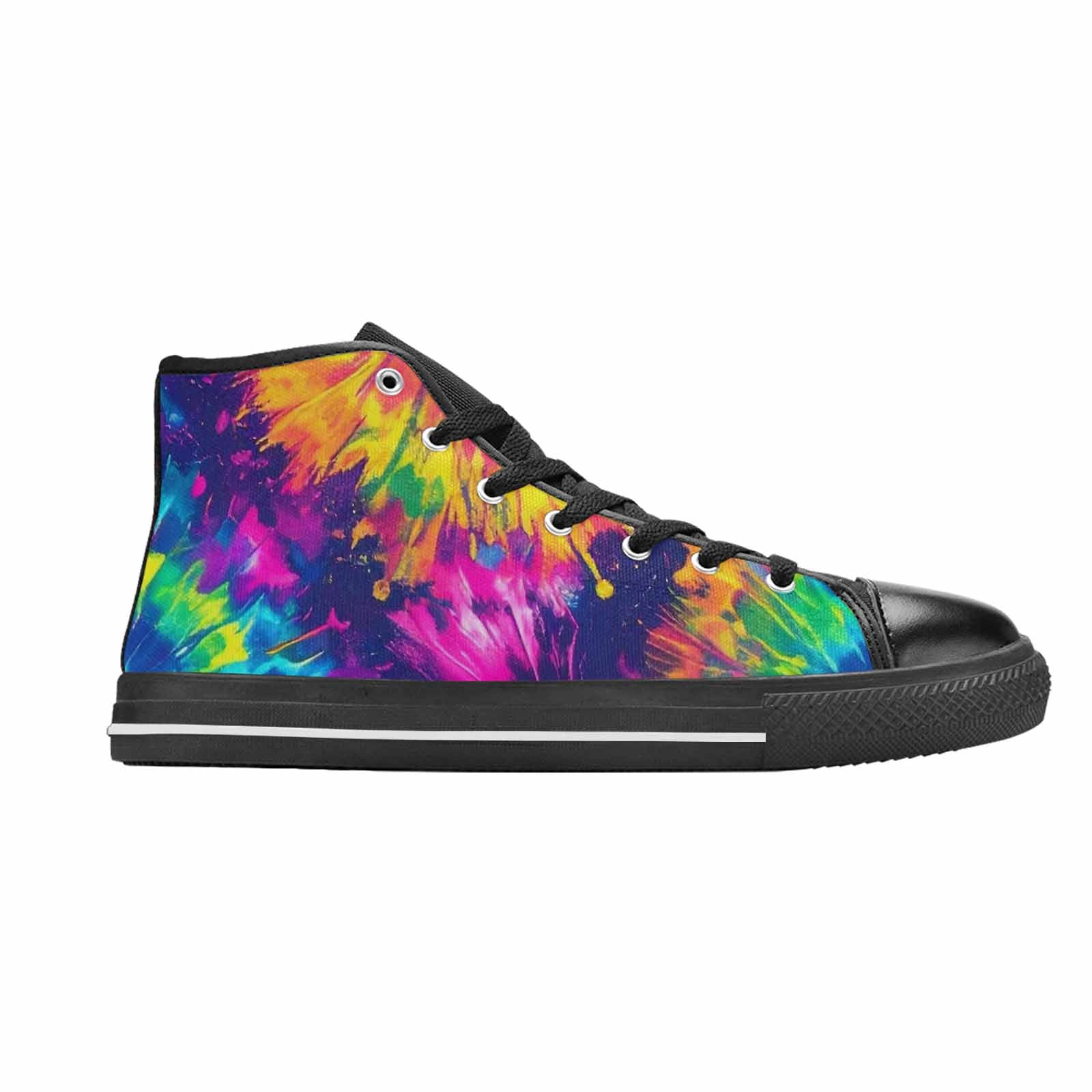 WOMEN'S Tie Dye - High Top Canvas Wallpaper Art Custom Shoes