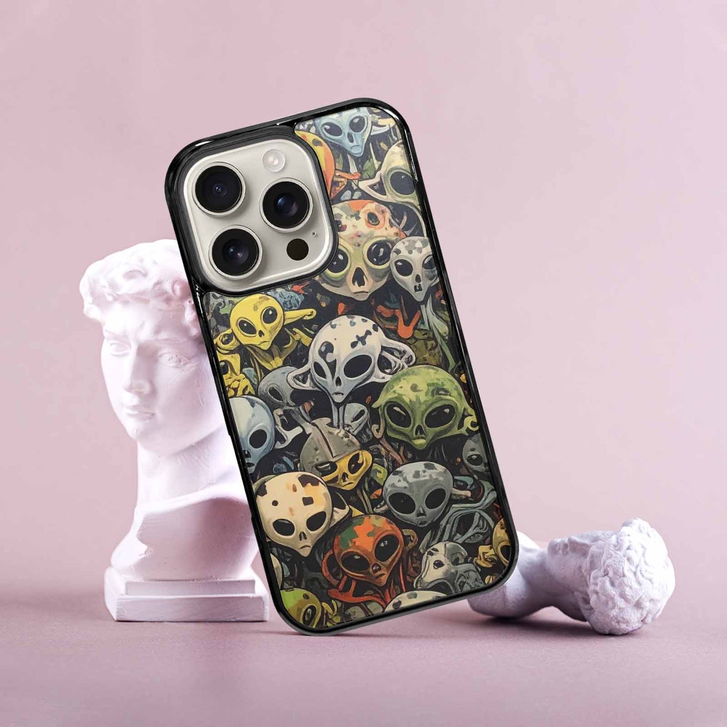 iPhone 16 Pro Case — Aliens Camo Aliens Pattern Hundreds Of, Custom Designed Case Cover
